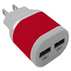 Maycom - Mayoristas en computación - CARGADOR USB P/PARED 2 PUERTOS ROJO