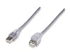 Maycom - Mayoristas en computación - CABLE  USB V2.0 EXT 3.0M PLATA MANHATTAN