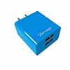 Maycom - Mayoristas en computación - CARGADOR PARED 2USB 5V-2.1A AZUL VOR